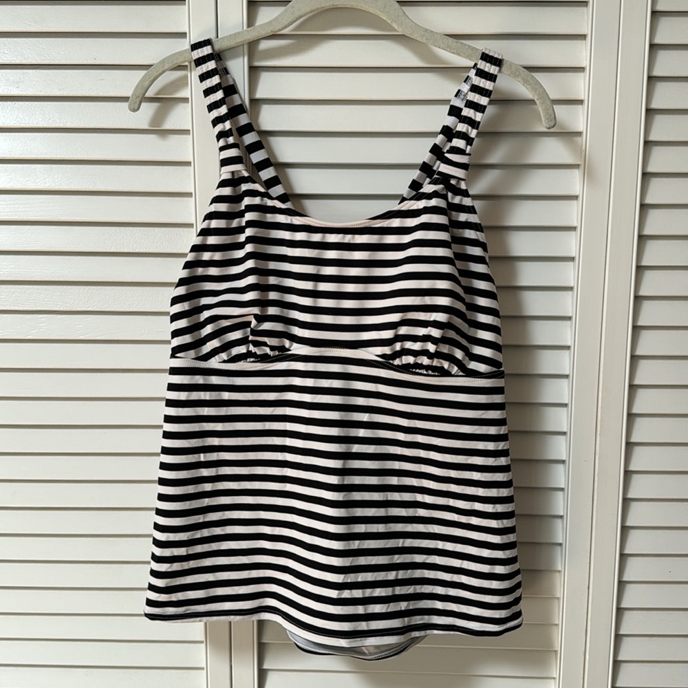Lands End Striped Tankini Swim Top